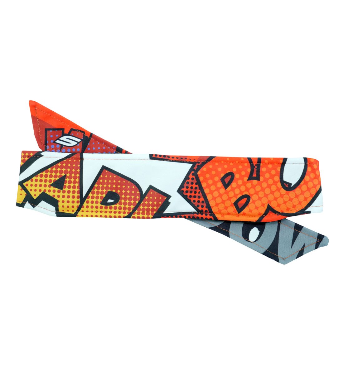 Social Paintball Long Tie Headband, Comic Book Fight Words