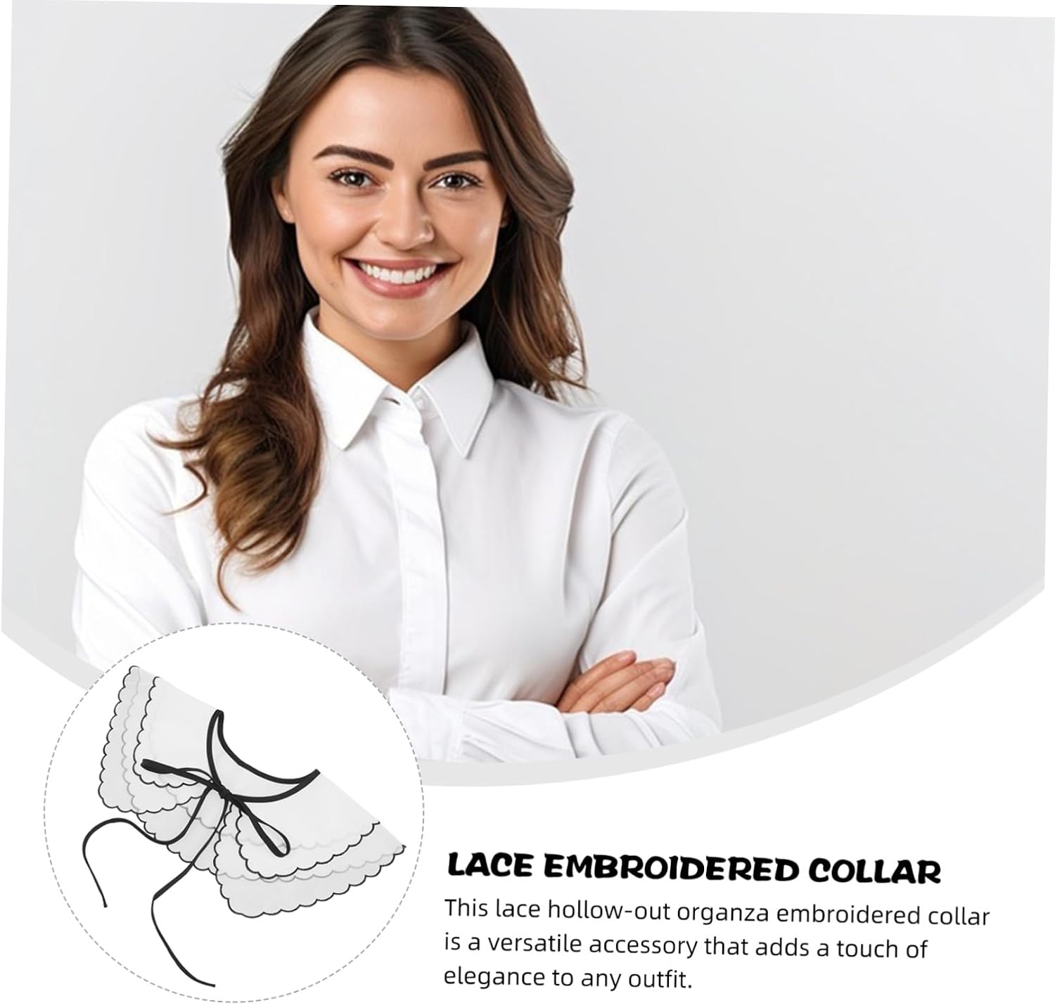 COLLBATH Detachable Lace Collar for Women Organza Faux Collar for Dress Shirt Wedding Dress Accessories Clothing Accessories