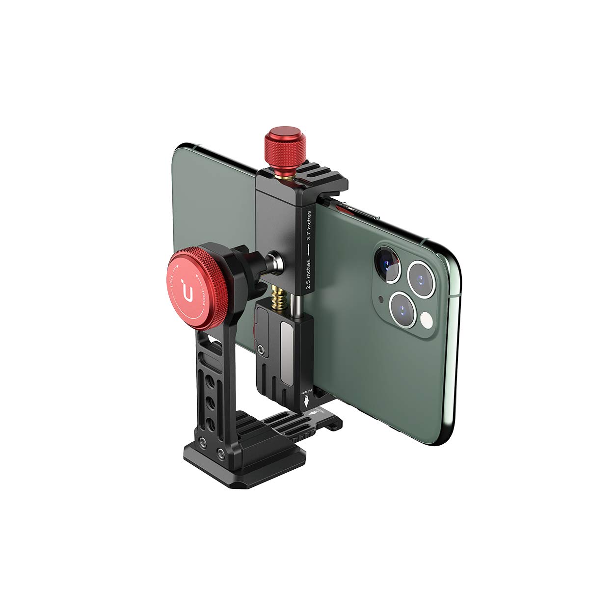 ULANZI ST-14 Smartphone Tripod Mount Adapter Aluminum With Cold Shoe, 360° Cell Phone Stand
