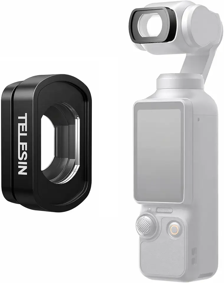 TELESIN Lente grande angular de 112° compatível com DJI Osmo Pocket 3, lente magnética de vidro óptico multirevestida, lente larga FOV expandida 0,72x para fotografia de viagem de vlog, acessórios