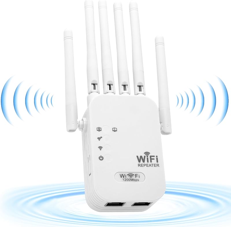 E-SHIDAI 1200Mbps Dual Band WiFi Erősítő 5GHz 2.4GHz 6 Antennával