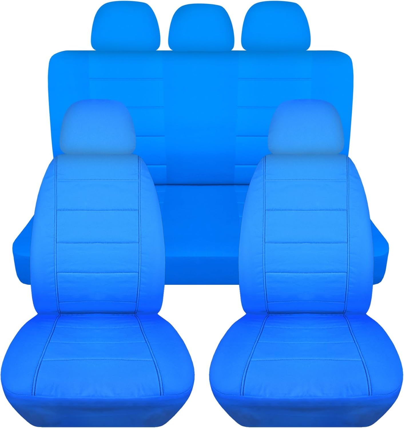 Totally Covers Solid Car Seat Covers w 5 (2 Front + 3 Rear) Headrest Covers: White - Semi-Custom Fit - Full Set - Will Make Fit Any Car/Truck/Van/RV/SUV (23 Colors)