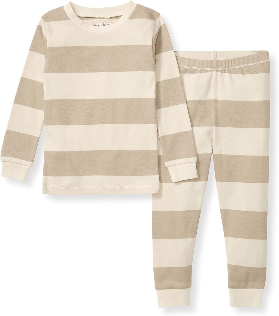 Pijamas de algodón orgánico para niños, conjunto de pijama para niños pequeños, 2 piezas