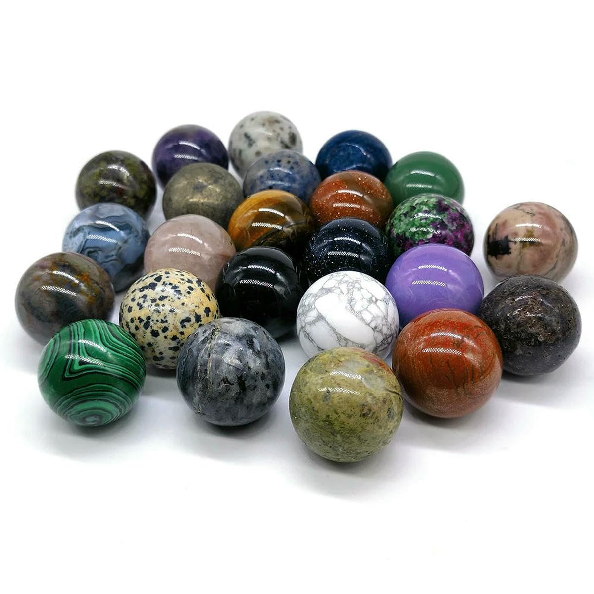Lnhbz Stone 30Mm Natural Crystal Ball Polished Globe Amethyst Lazuli Quartz Reiki Feng Shui Sphere Massaging Balls Collectibles Home Decor - 5