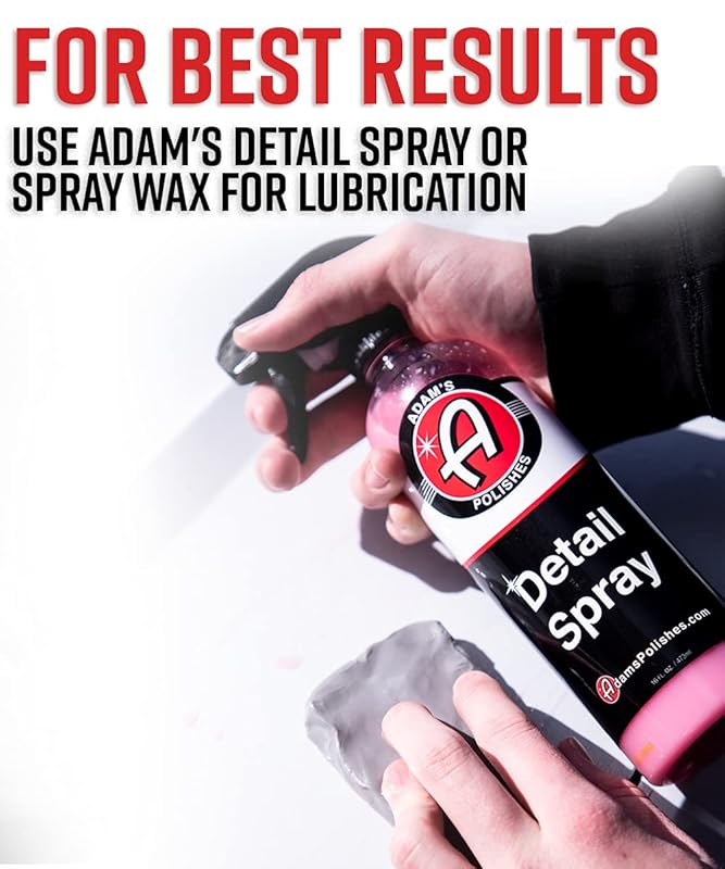 Adam's Polishes Fine Grade Clay Bar - Removes Debris & Dirt from Vehicle for Paint, Glass, Trim, Wheels | Add Shine, Gloss & Restore Depth of Color Combo