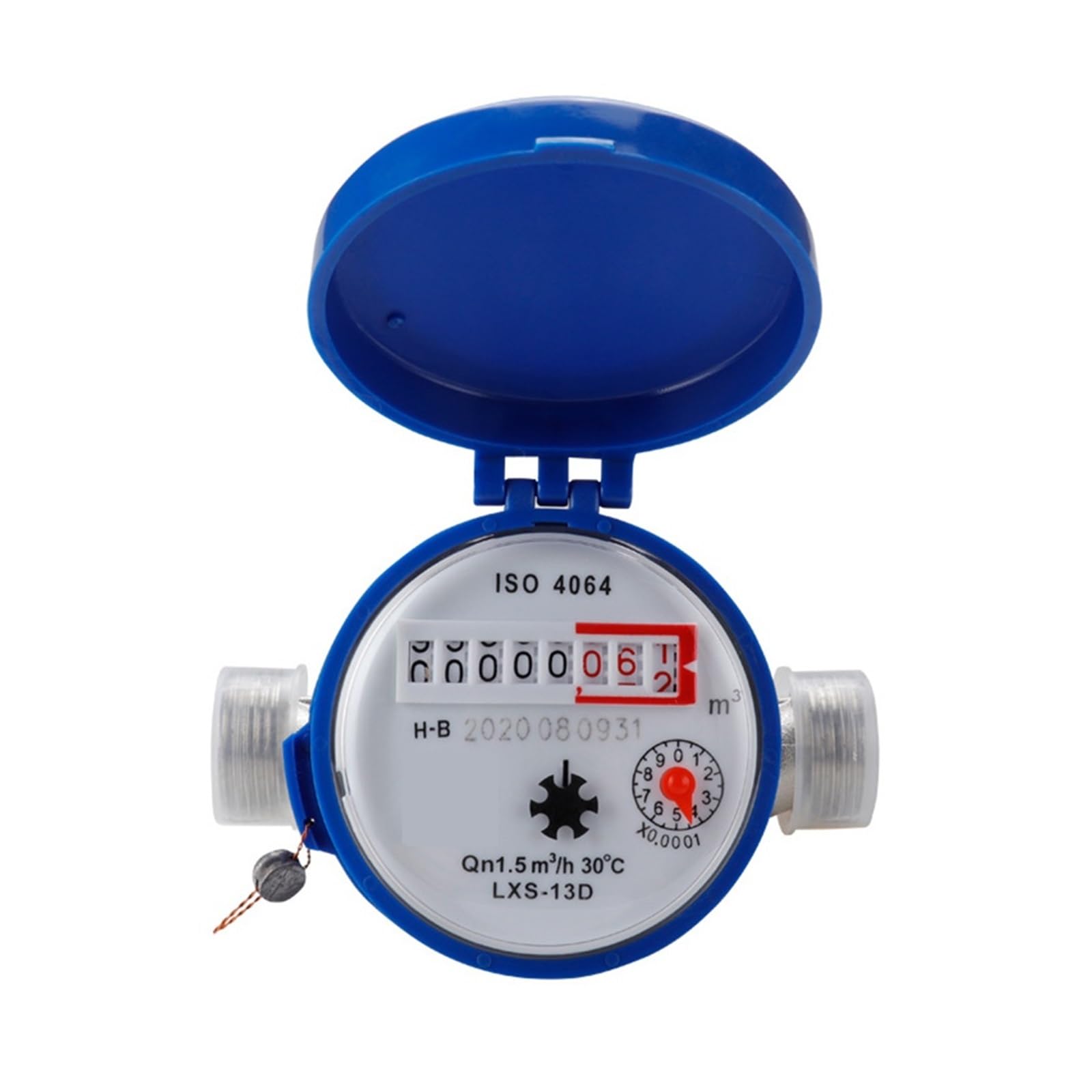 Contador de Agua, Medidor De Agua Inteligente, Contador De Puntero Giratorio Mecánico, Medidor De Agua, Herramientas De Medición De Flujo Con Accesorios De Cobre, Medidor De Agua Fría , para uso domés