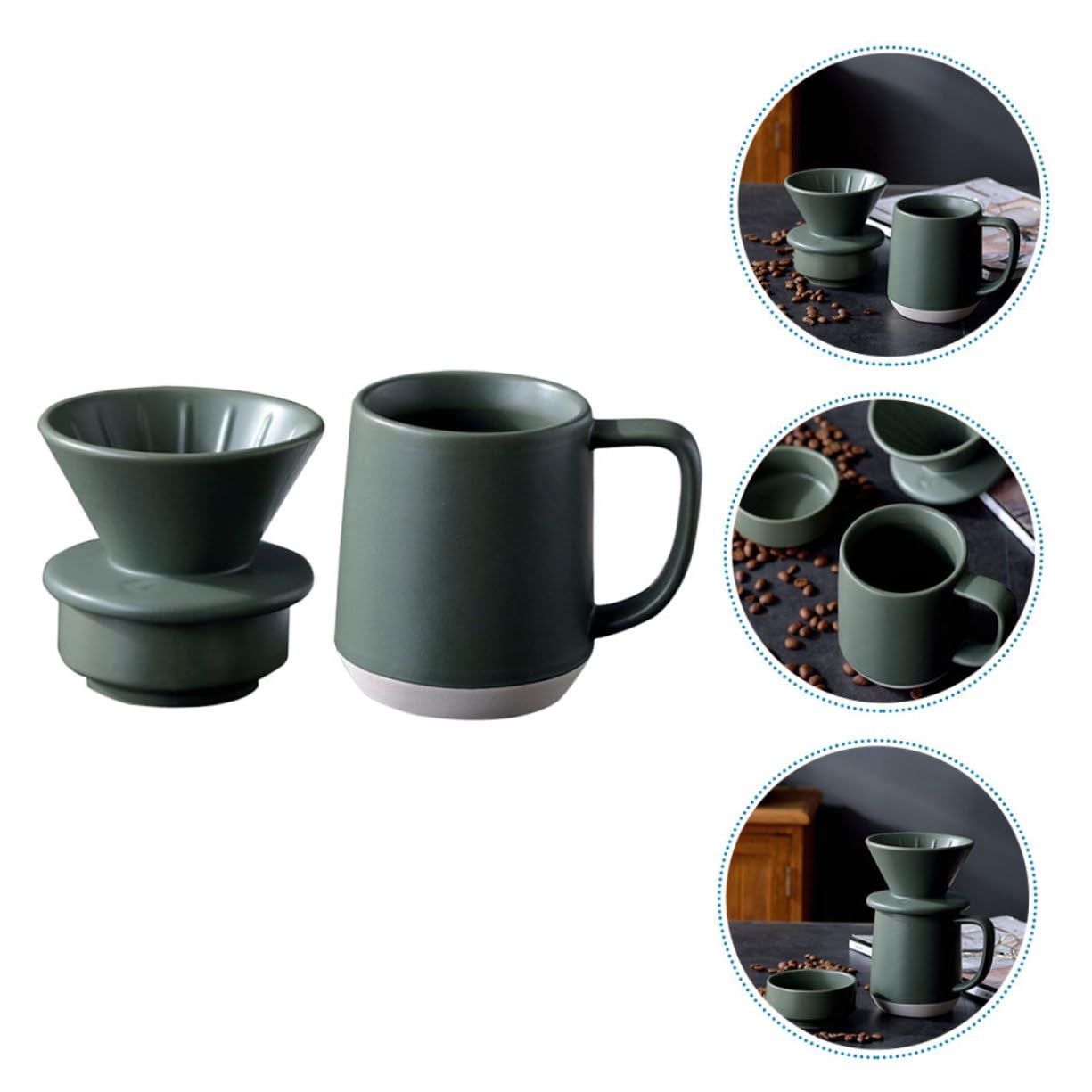 DOITOOL Taza de Filtro de Cerámica para Café Función de Filtrado Fino, Diseño Sencillo y Materiales Duraderos, Adecuado para Uso Práctico Hogar