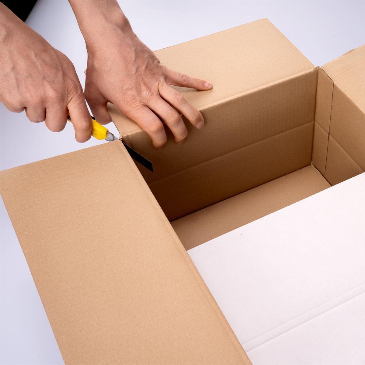 Cartons pliants 400 x 300 x 200 mm hauteur variable KK 90 Blanc 50 pièces simple cannelure