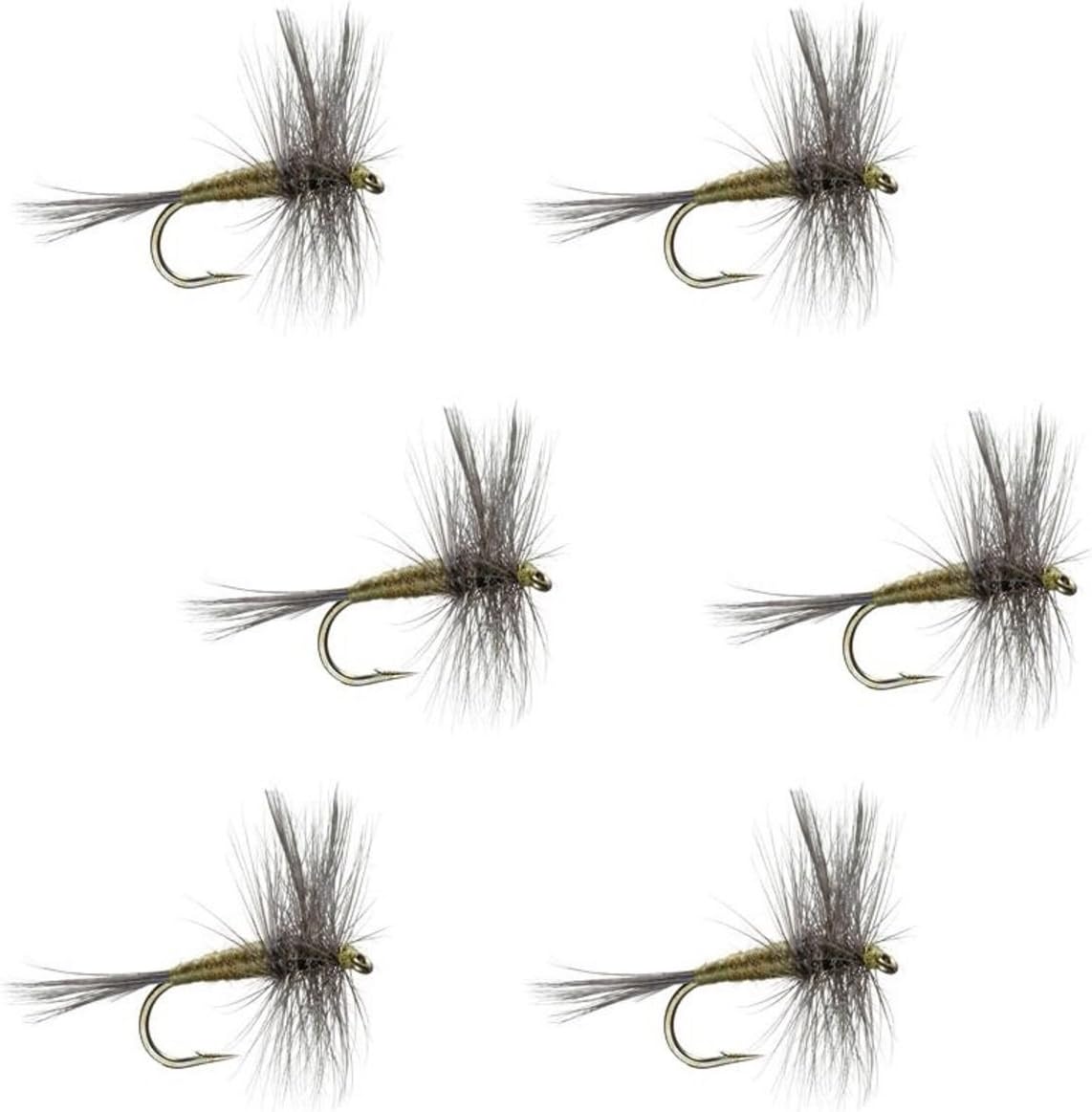 The Fly Fishing Place Blue Winged Olive BWO Classic Trout Dry Fly Fishing Flies - Set of 6 Flies Size 18 : Sports & Outdoors