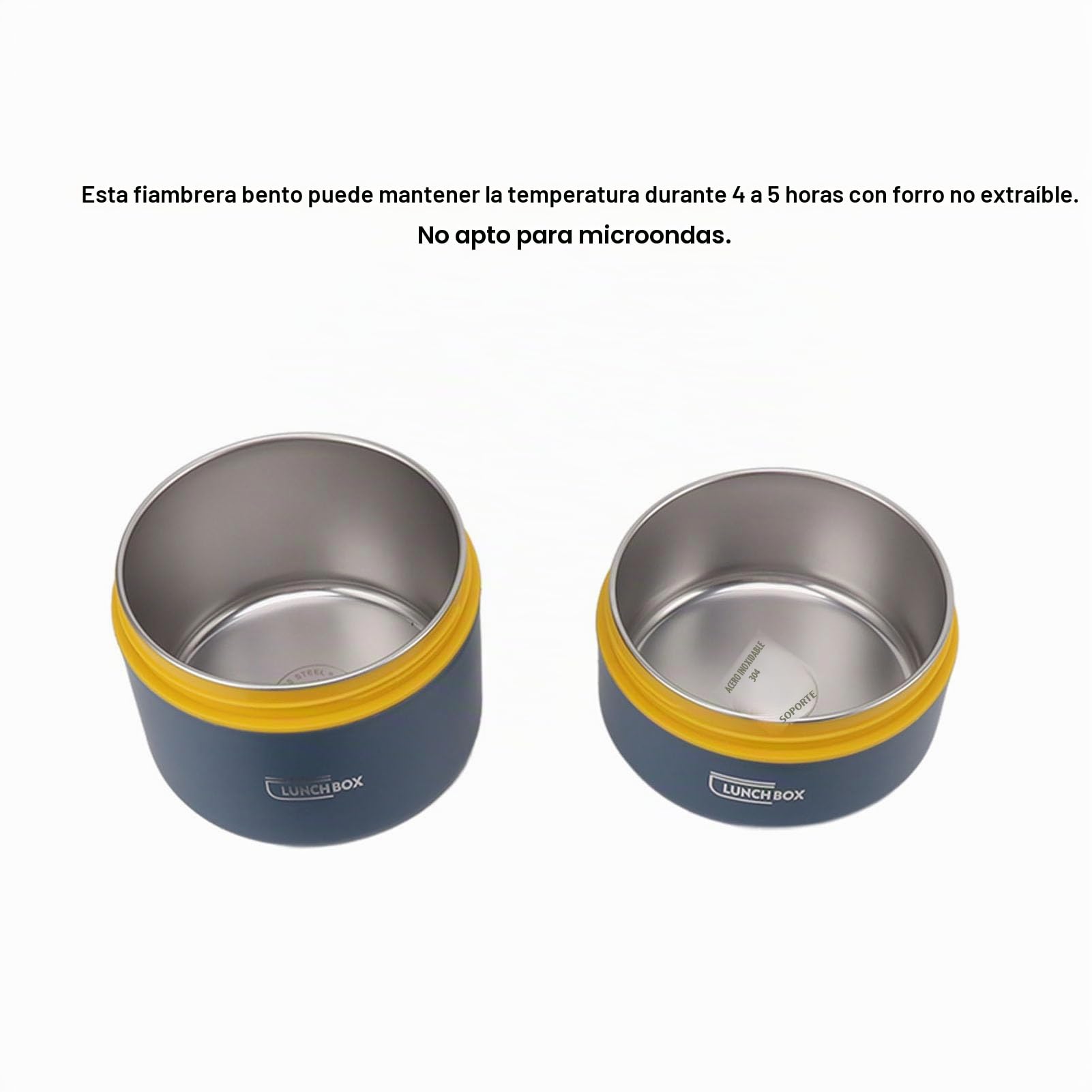 de Acero Inoxidable Redonda con Tapa, a Prueba de Fugas, Gran Capacidad, Fácil de Limpiar, para Oficina (4 Caja aislada)