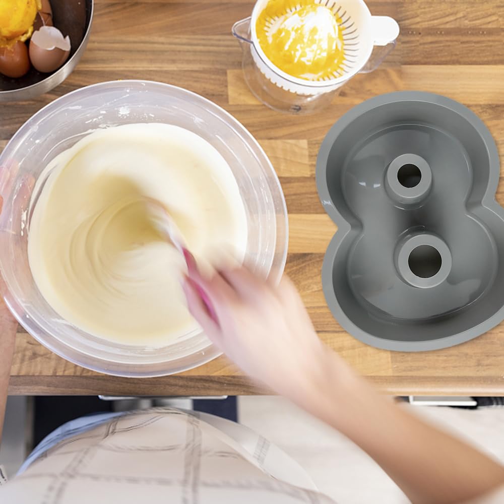 9 Piezas Espesado Silicona Molde Números Tarta 25cm 3D Grandes 10 Pulgadas Para Tartas De Cumpleaños Bodas Fiestas Aniversarios