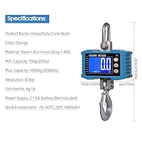 Vista 6 de Báscula de grúa digital de 2,204.6 lbs/2204 libras, escala de grúa industrial con retroiluminación LCD con cambio de unidad, retención de datos