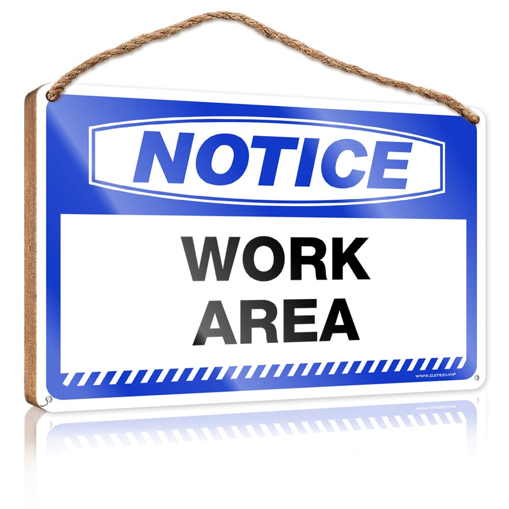 FRINTOXA Funny Sign Decor Notice Work Area Wooden Sign(15X28CM)