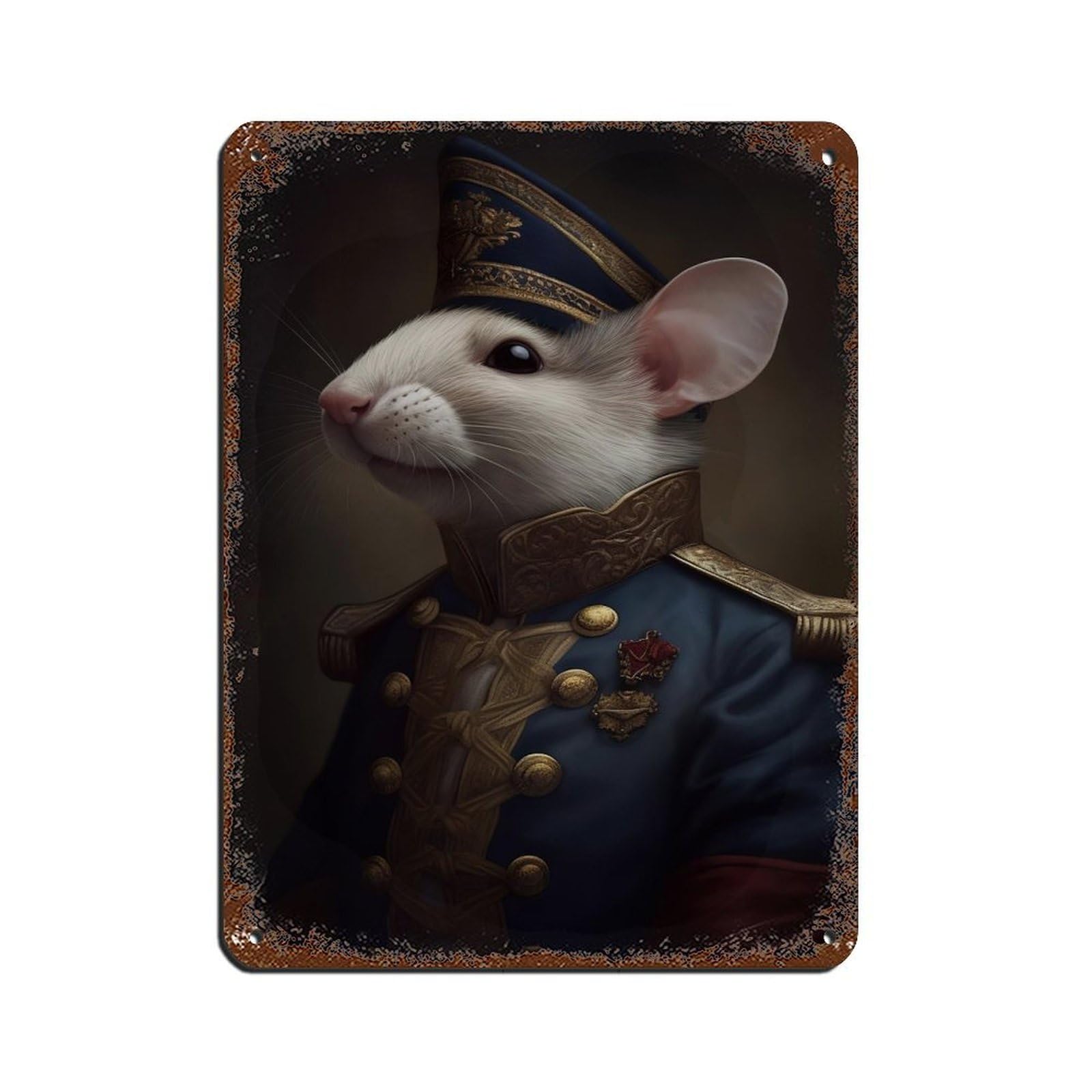 Renaissance Vintage Mouse Painting Poster Retro Poster Metal Tin Sign Chic Art Retro Iron Painting Bar People Cave Cafe Family Garage Poster Wall Decoration 12x16inch(30x40cm)