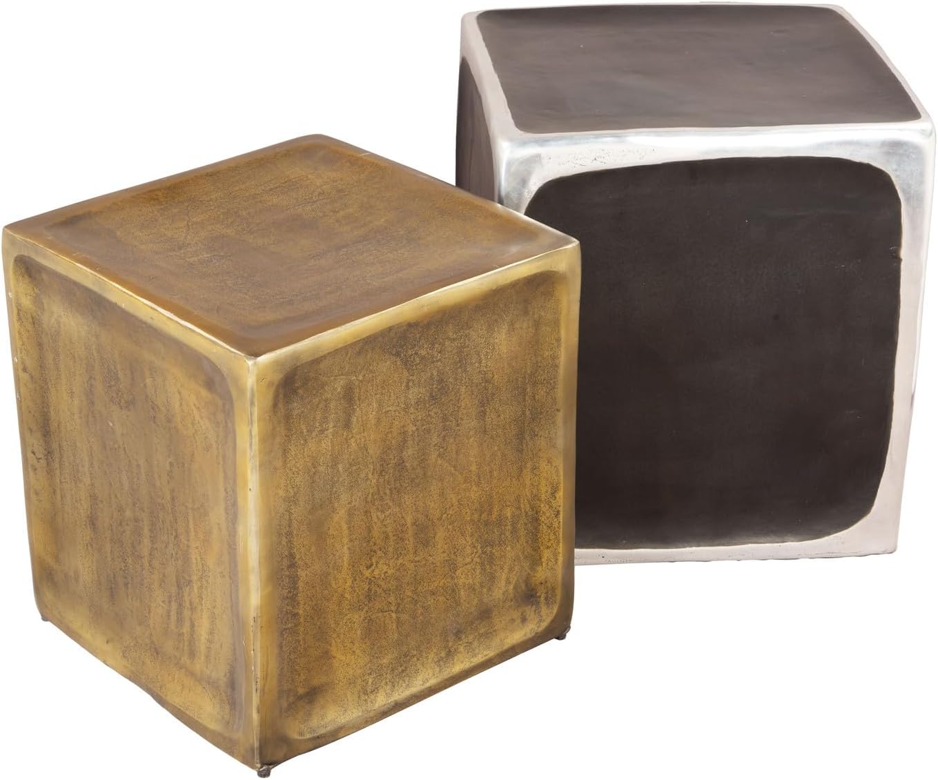 HomeStock Aluminum Side Tables Set of 2 - Modern Living Room End Tables - Multicolor