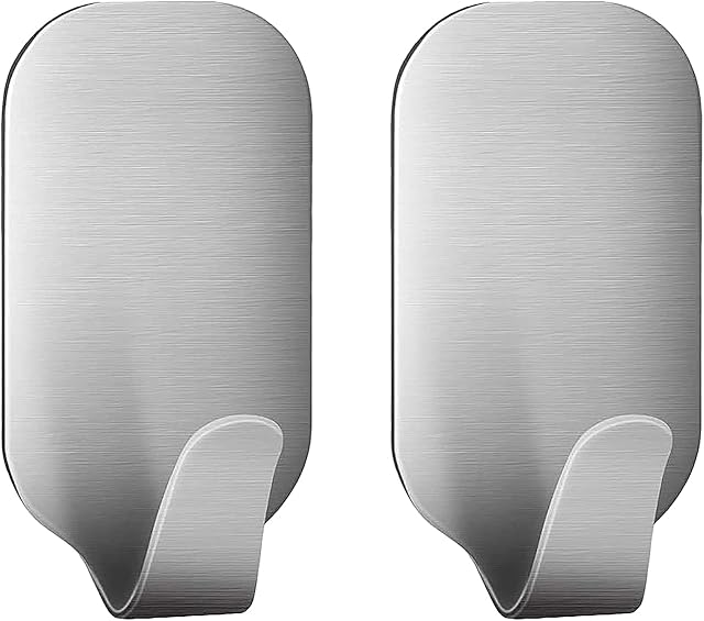 Accufix Premium Self Adhesive Hooks, 2 Pack, 3M Wall Hooks, Stick On Hooks Strong, Sticky Hooks for Hanging, Hooks for Back of Door, Wall Hook, Kitchen Hooks, Door Hooks for Bedrooms, Bathroom Hooks