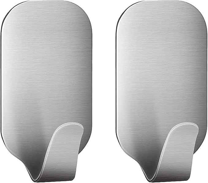 Accufix™ Premium Self Adhesive Hooks, 2 Pack, 3M Wall Hooks, Stick On