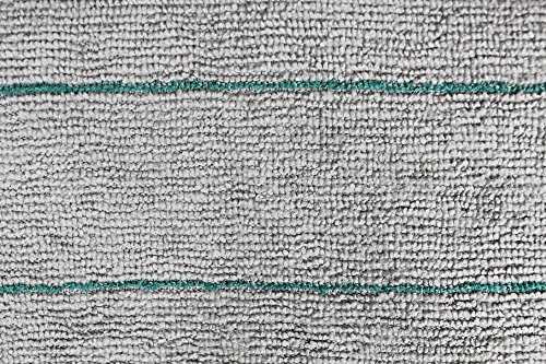 Cleanaide Silver Cleaning Microfiber Towels Edgeless Cut Green Stripe 16 X 16 In 12 Pack #TOP3