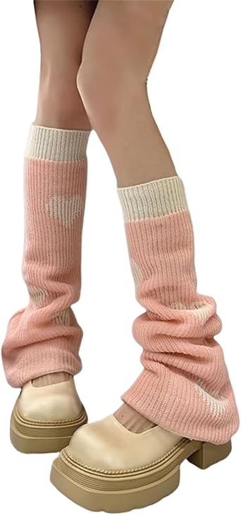 win2win Goth Y2k Leg Warmers for Women Punk Alt Knitted Gothic Emo Knit Warm