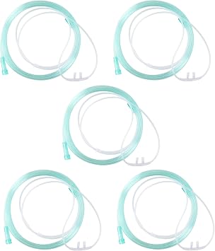 Pediatric Nasal Oxygen Cannula 7Ft 2.1m Standart Connector Tip Latex Free, Soft Tubing, Crush-Resist Pediatric Cannula Light Green 5
