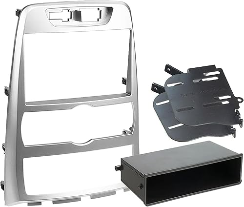 Scosche HY1628SB - Kit de instalación de radio de bolsillo doble o DIN individual con radio de bolsillo de almacenamiento, compatible con Hyundai