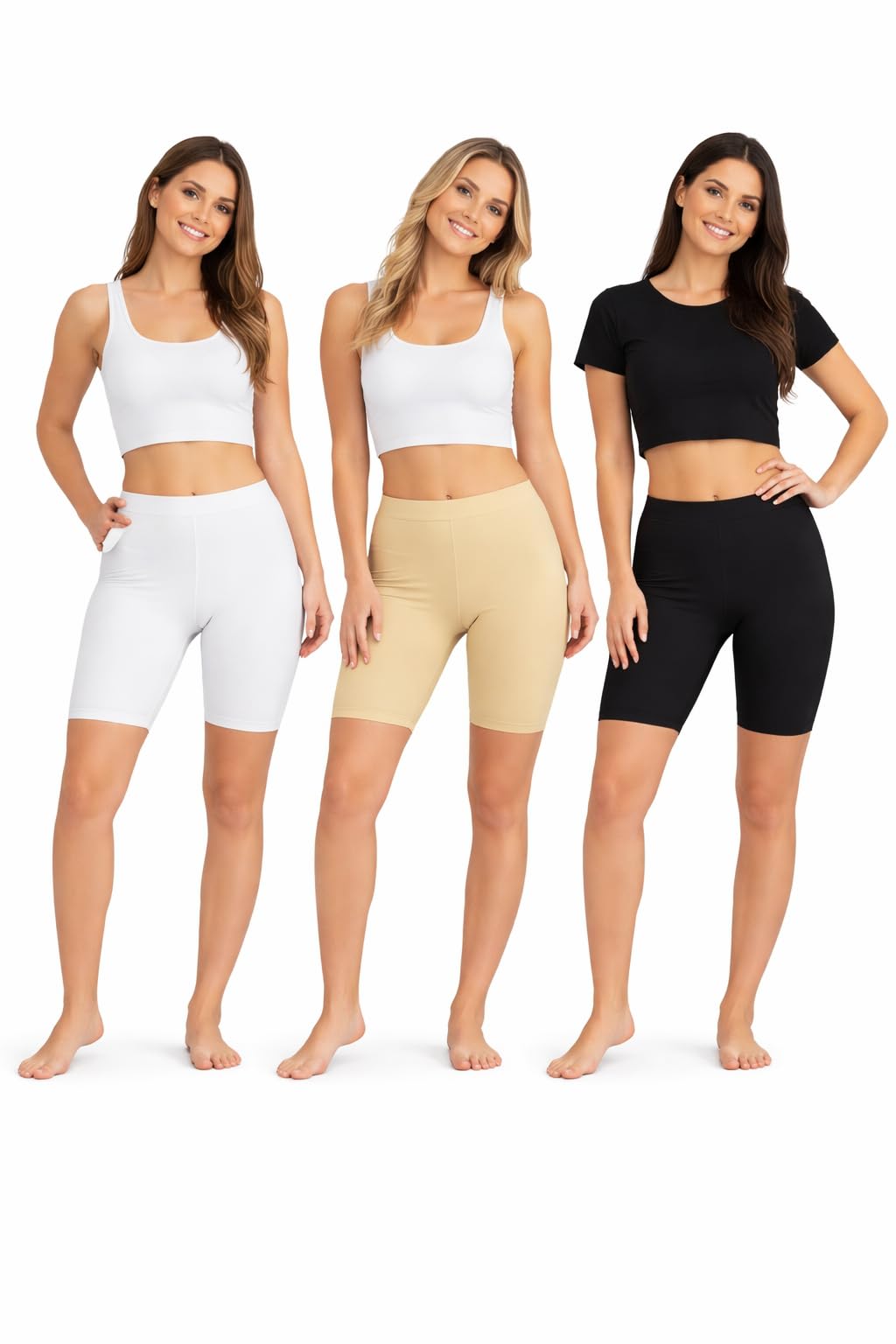 Women's/Girls Stretchable Spandex Soft Cotton Lycra Boy Shorts | Shorts for Girls, Free One Pair Transparent Bra Strap