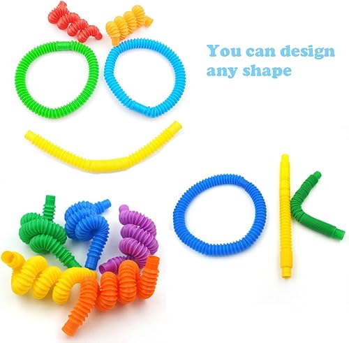 Miniatura 6 de Paquete de 32 tubos de reventar burbujas, tubos para ansiedad para niños y adultos, juguetes sensoriales para aliviar el estrés y la ansiedad,