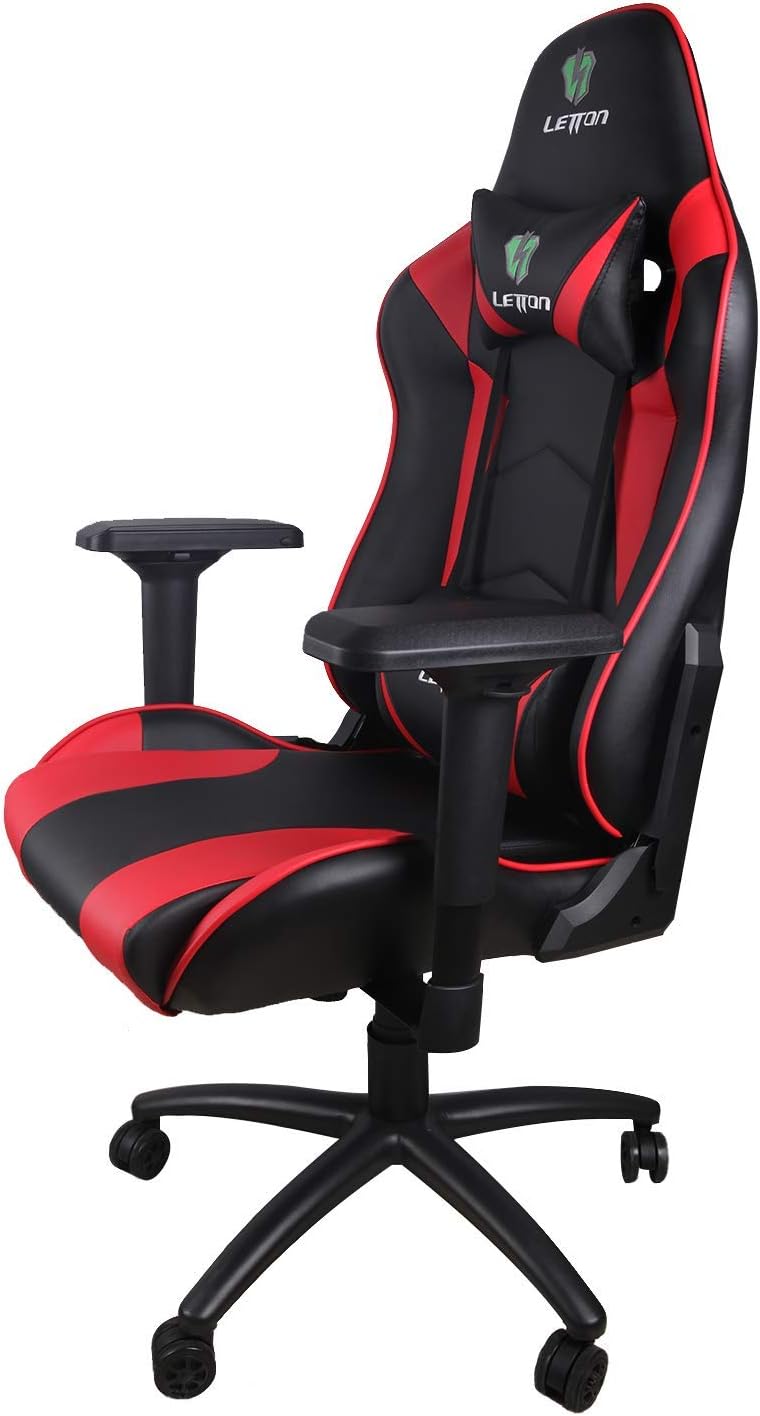 Letton Gaming Chair Racing Style Chair with with High Back PU Leather with Headrest and Lumbar Support PC Computer Swivel Chair and Executive Office Chair