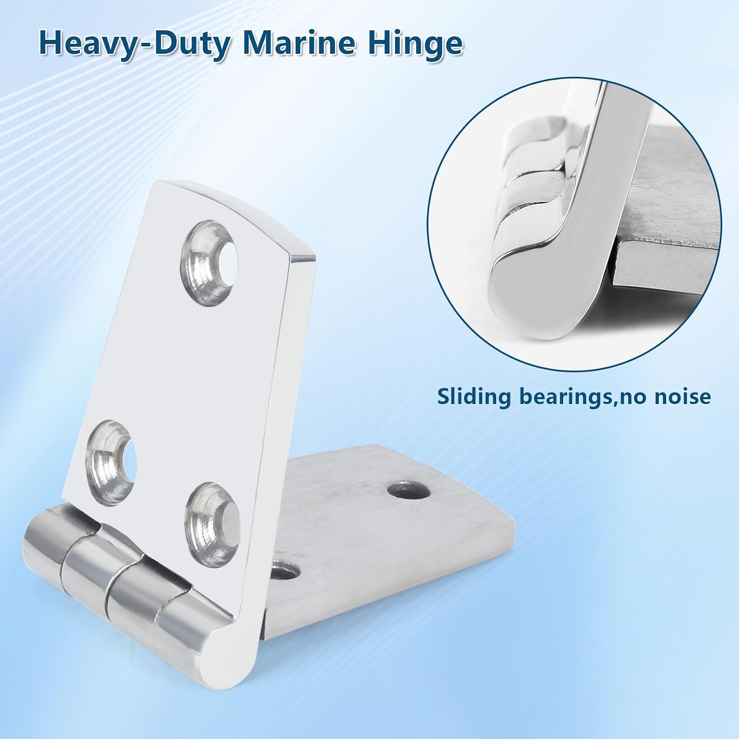 316 Stainless Steel Boat Hatch Hinges,4 inch x 1-1/2 inch (102 x 38mm) Polished Marine Hinge,Marine Boat Hatch Heavy Duty Hinges with Screws,for Boats, Yachts, Doors, Deck,Windows, Cabinets (4 Pack)