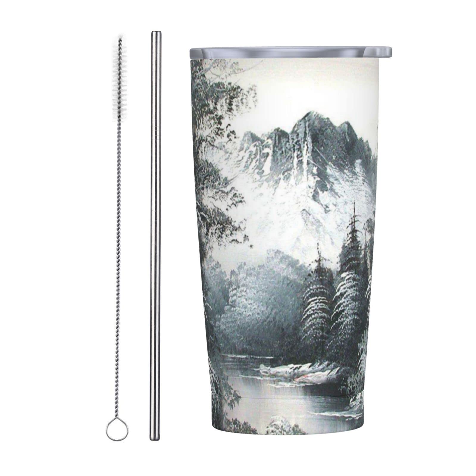 Gobelet 591 ml en acier inoxydable double paroi isotherme à motif paysage