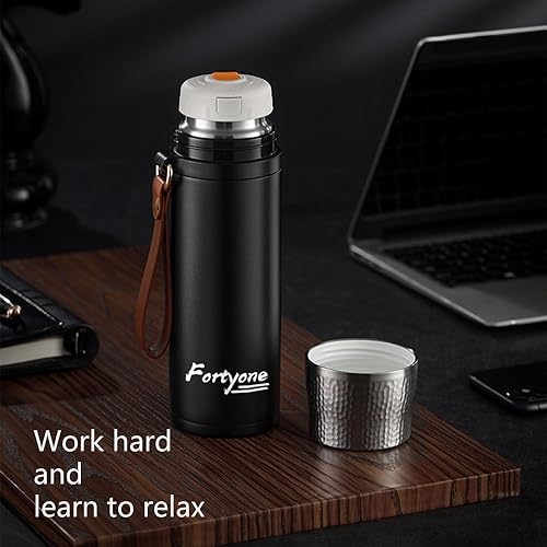Miniatura 4 de Fortyone Botella de café al vacío de acero inoxidable 316 de alta calidad, con aislamiento al vacío, con infusión de té, retención de calor las 24