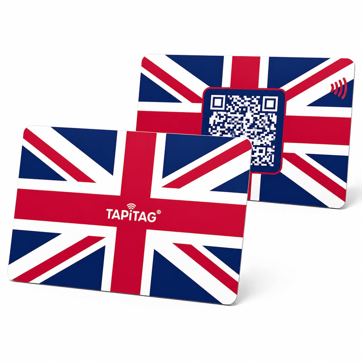 TAPiTAG PVC Digital Business Card – No Subscription Required – Contactless Card with NFC, QR and Online Profile for Networking and Business Events (UK Flag)