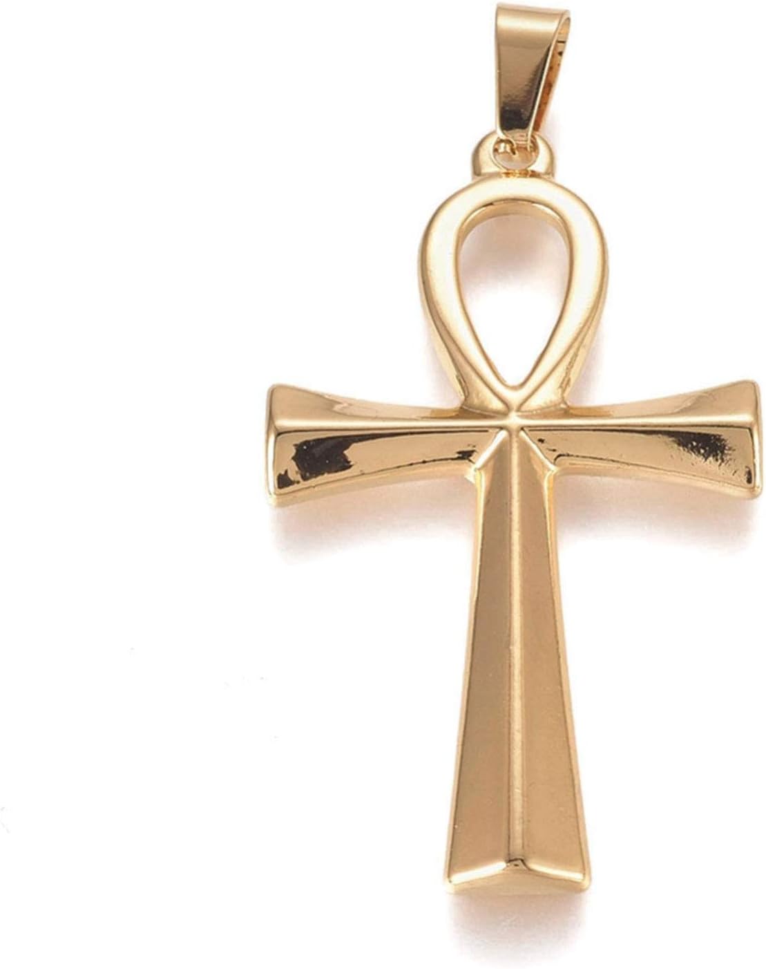 DanLingJewelry 10 pcs 304 Stainless Steel Charms Ankh Cross Charms for Jewelry Making Crafting Accessory 44.5x25.5mm