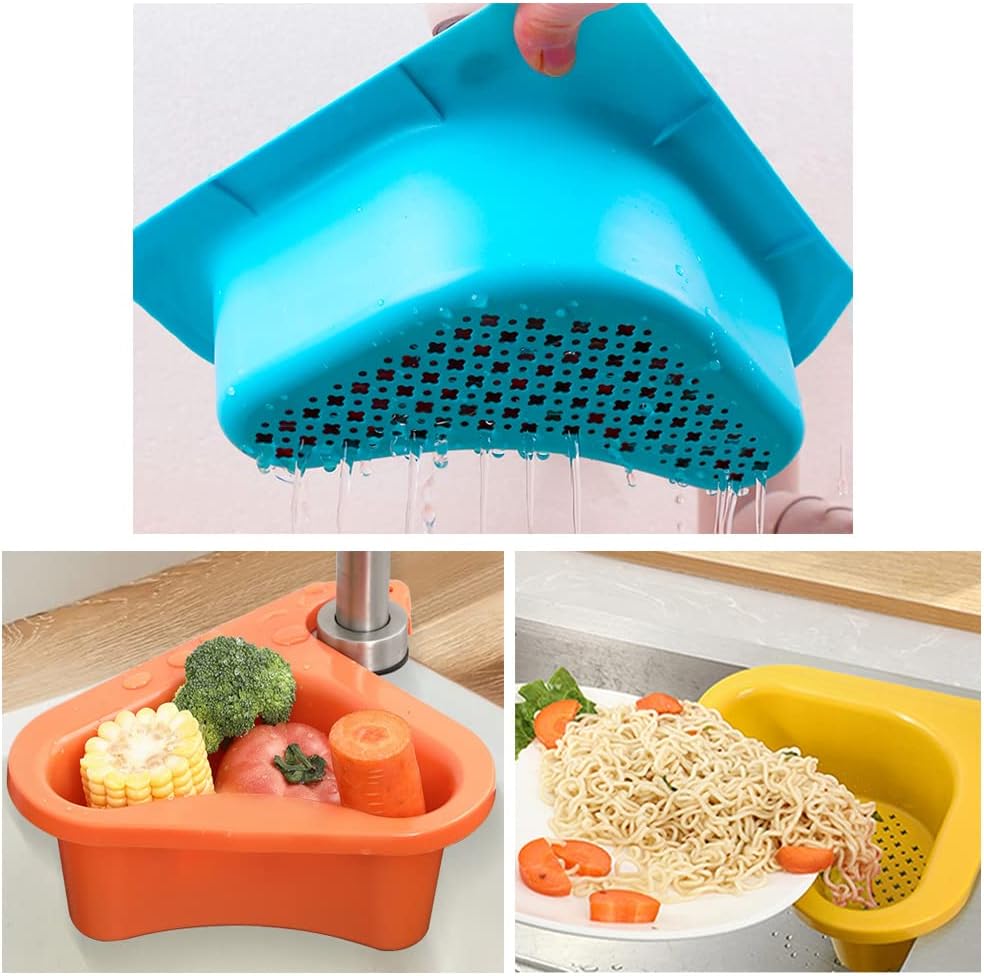 4 PCS Swan Drain Basket for Kitchen Sink, Kitchen Sink Strainer, Multifunctional Kitchen Triangle Sink Filter, Kitchen Sink Accessories