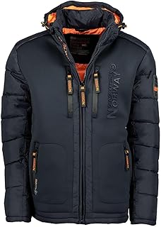 Geographical Norway IMS Production - Casaco acolchoado de inverno para homem, estilo anorak com capuz, forrado e quente, para ar livre, esqui e snowboard, inverno e outono, tamanhos S-7XL