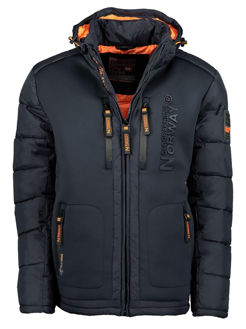 Geographical Norway Chaqueta acolchada de invierno para hombre, anorak con capucha, tallas S-7XL