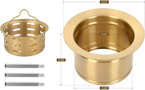 Miniatura 2 de Brida de eliminación de basura extendida profunda con colador de cesta, apto para orificio de drenaje estándar de fregadero de 3-1/2 pulgadas, brida