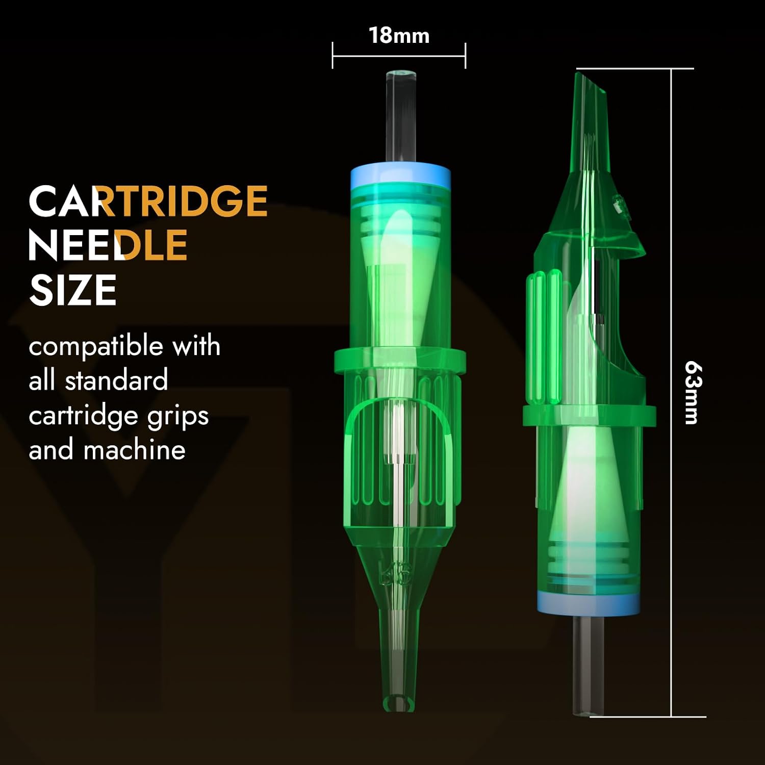 Yuelong Tattoo Needles Cartridges #12(5RL) Standard Disposable Tattoo Cartridges Needles Round Liner with Membrane for Tattoo Artist (1205RL)