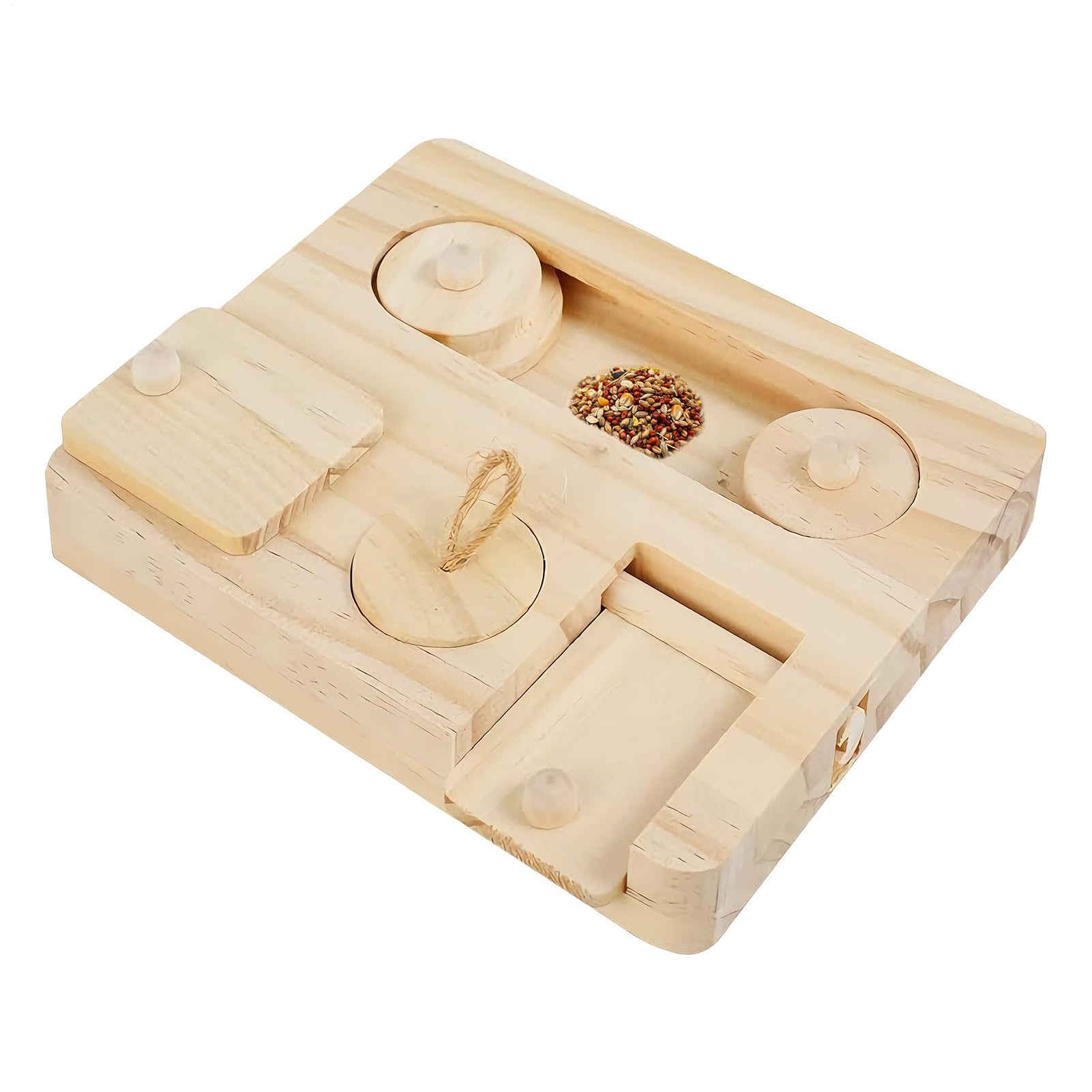 Juguetes de búsqueda para Conejos – de Madera para Animales pequeños, dispensador Interactivo | Juguetes para Mascotas, para Jugar en Jaula, casa, Ratones, hámster