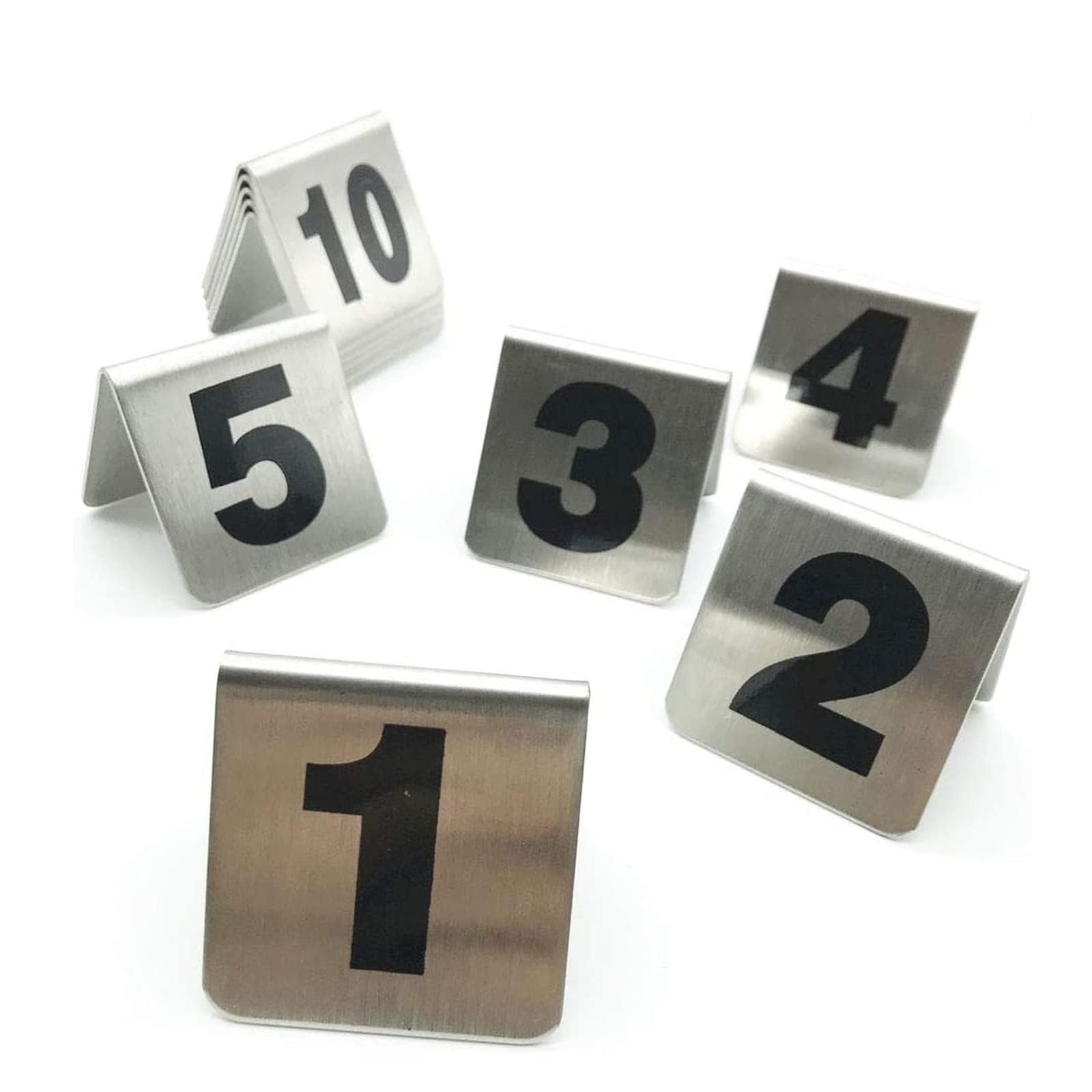 25 Números de Mesa Apilables Estilo Carpa de Metal, Tarjetas de Ubicación para Restaurantes, Cafeterías, Bares, Bodas Y Recepciones./1-25