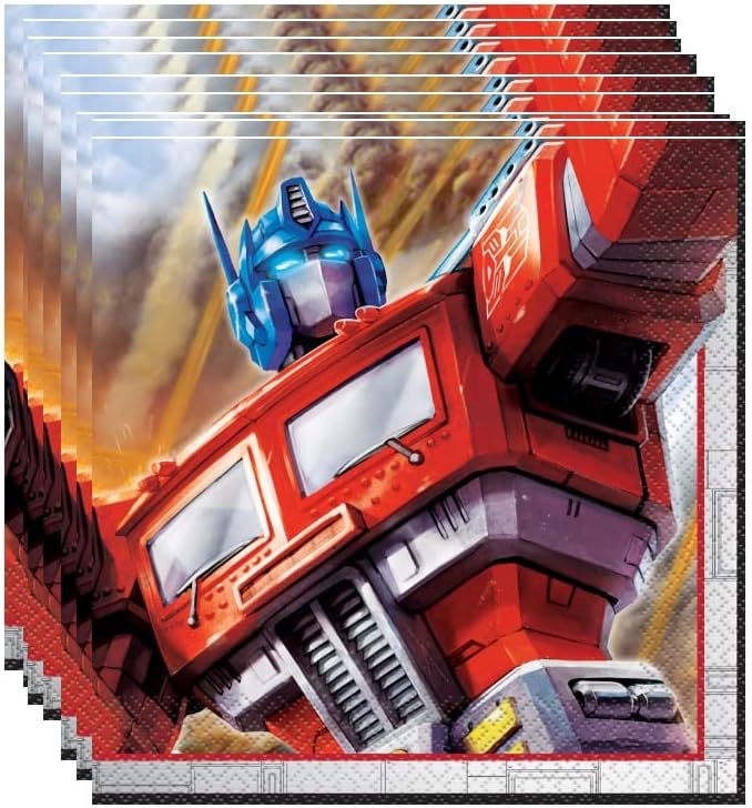 Unique Transformers Party Bundle 8 Dinner & Dessert Plates, Luncheon Napkins, Table Cover Ideal for Themed Events - Image 4
