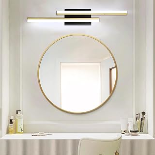 Bathroom Light Fixtures Over Mirror: 32 Inch Retractable LED Bathroom Vanity Light ETL Certified 5CCT 2700K-5700K Wall Light 34W Modern Vanity Light Bar Dimmable - Wall Light Fixtures, Golden 1 Pack