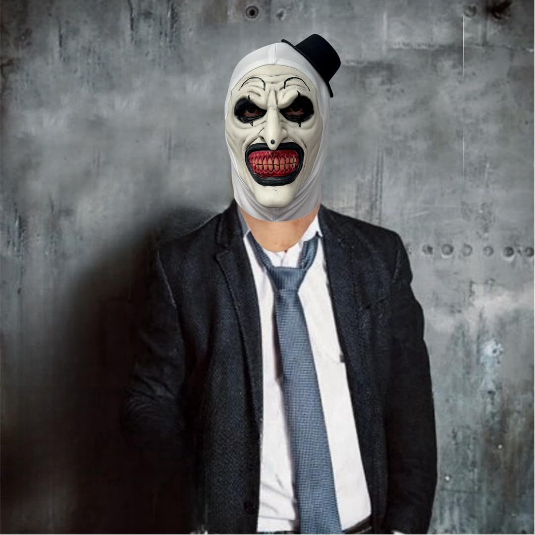 NTSWZYS Terrifier Art the Clown Mask 2025 Full Head Creepy Killer Masks for Halloween Party Props