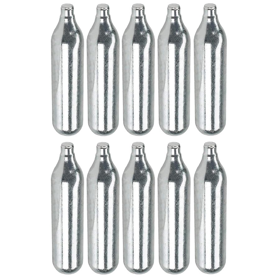 BORNER - Bombonas de CO2 de Alto Rendimiento | Capsulas de Aire comprimido con Cargas de 12 gr para Armas de Airsoft o Pistolas de balines y perdigones (100 bombonas)