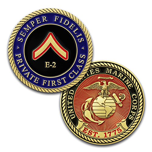 Marine Corps E2 Challenge Coin! Usmc Pfc Rank Military Coin. Private First Class Challenge Coin! Designed By Marines For Marines - Officially Licensed Product! #TOP11