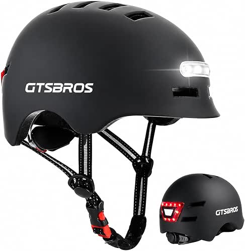 Adult Bike Helmet with LED Lights, Lightweight Adjustable Bicycle Helmet