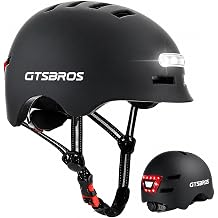 Adult Bike Helmet with LED Lights, Lightweight Adjustable Bicycle Helmet for Men Women, Safety Certified Cycling Helmet for Urban Commuting, Road Cycling, Skateboard and Scooter Riding
