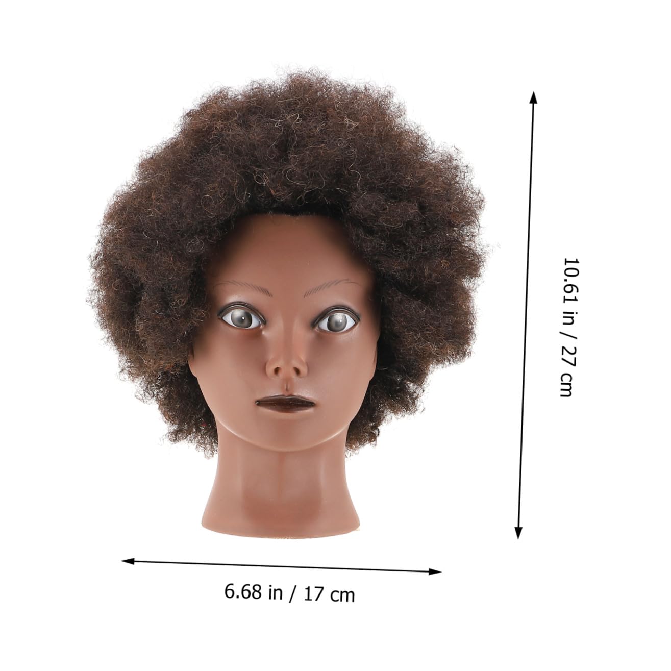 Afro Übungskopf für Friseursalon und Barbier Schwarz