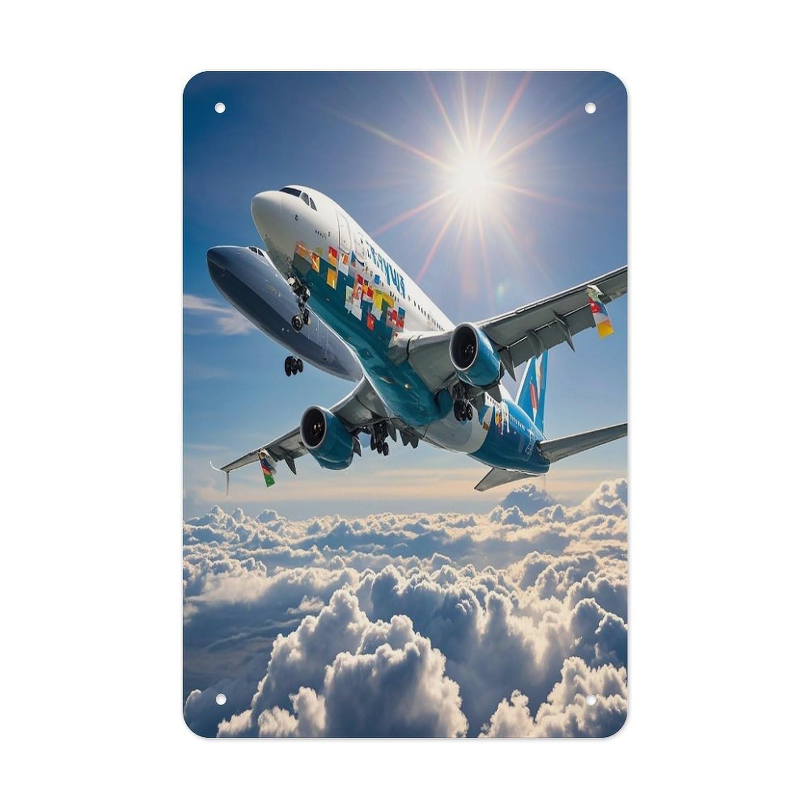 Airplane Metal Tin Sign Funny Vintage Metal Signs Metal Art Poster Man Cave Decor Retro Tin Sign for Home Office Kitchen Bar Cafe Garden Wall Decor 11.8 X 7.9 Inch