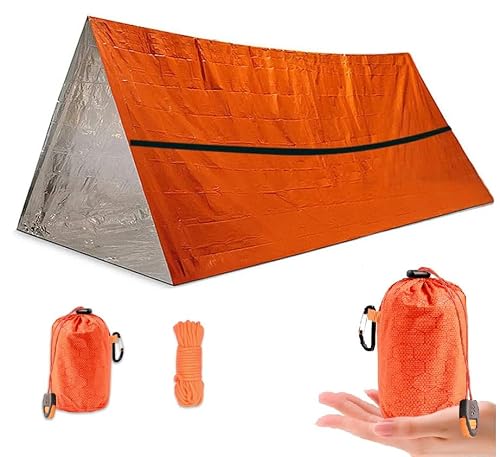 2 Person Emergency Survival Sleeping Bag Thermal Bivy Shelter Tent Kit Mylar Tube Waterproof Outdoor SOS Therm